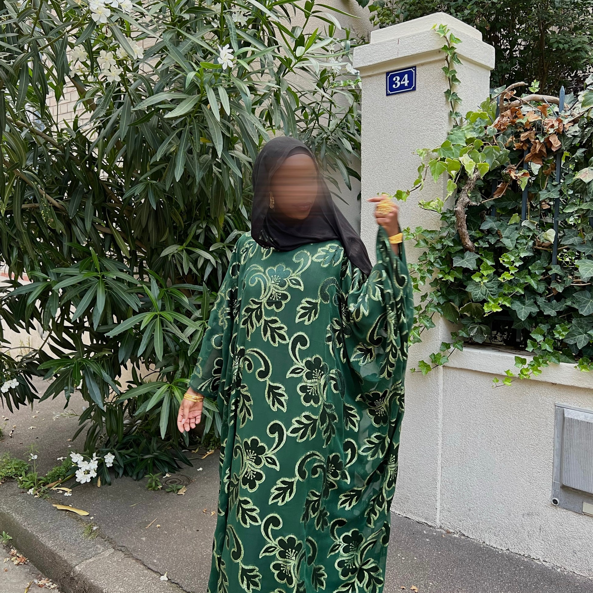 MODÈLE AÏCHA EFFET VELOURS VERT