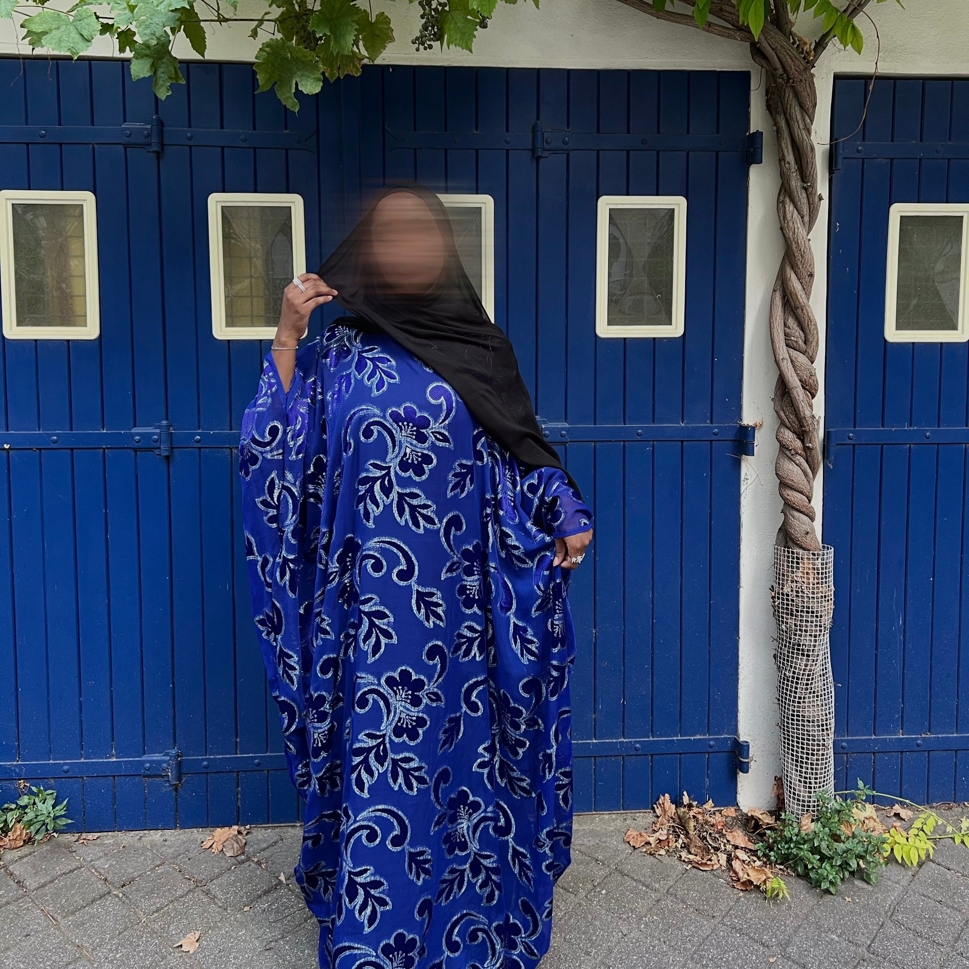 MODÈLE AÏCHA EFFET VELOURS BLEU