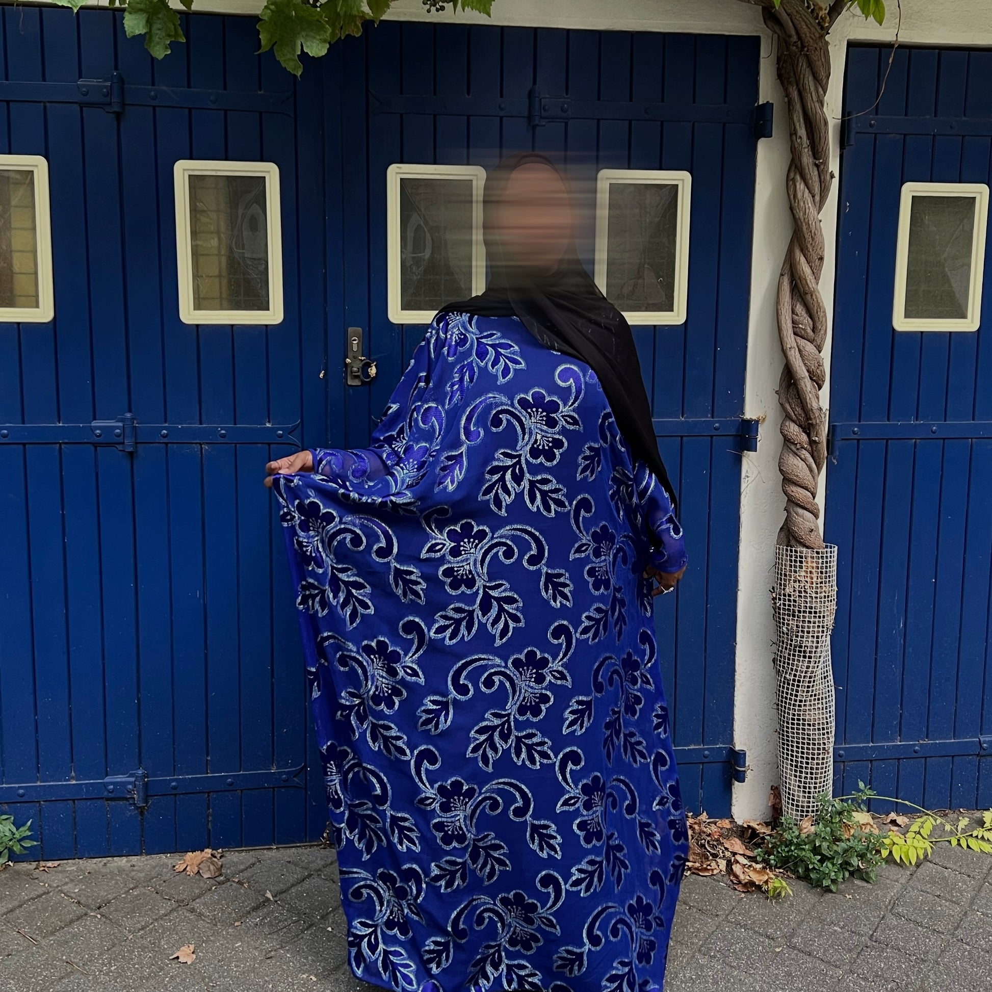 MODÈLE AÏCHA EFFET VELOURS BLEU