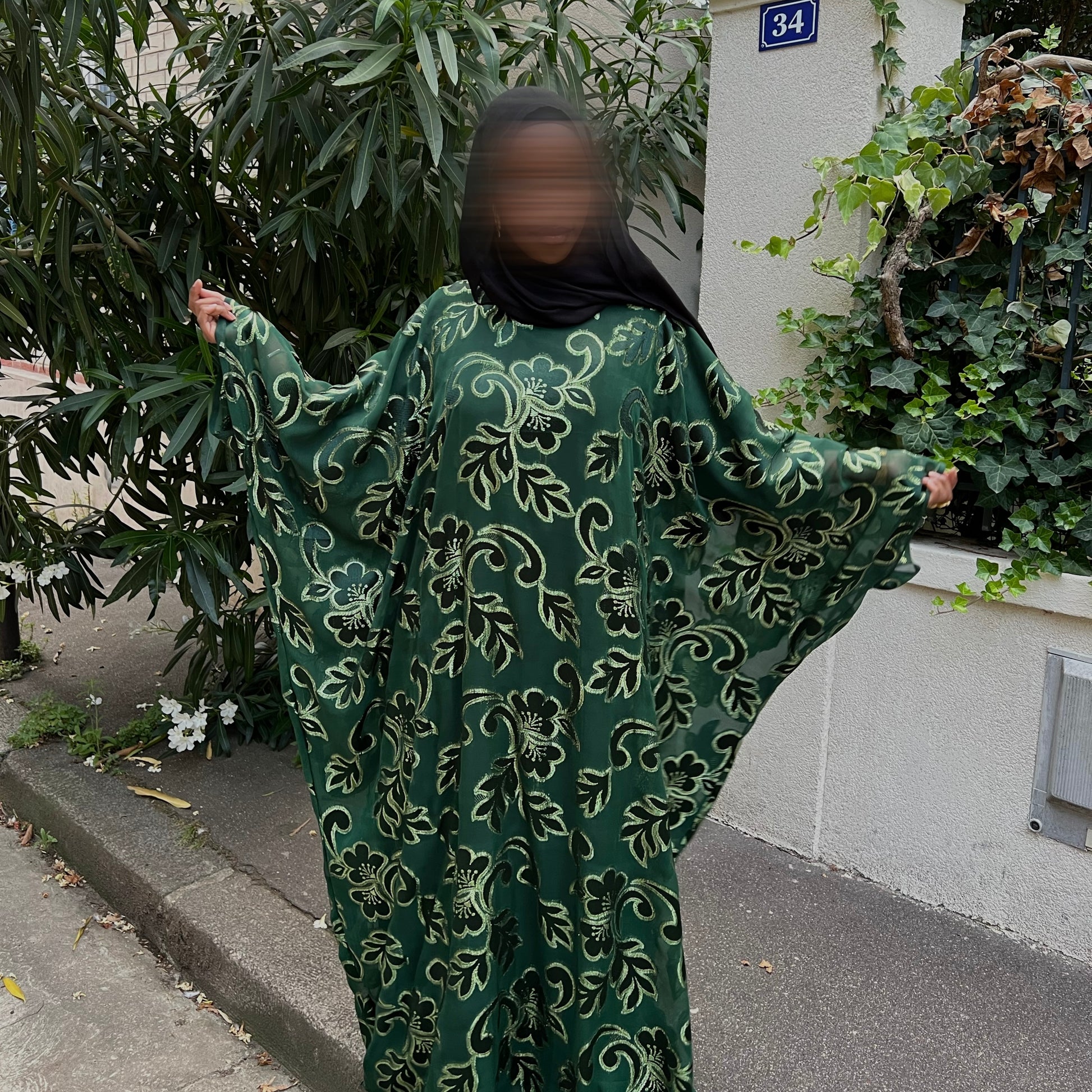 MODÈLE AÏCHA EFFET VELOURS VERT